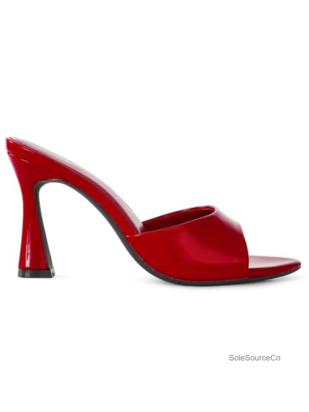 Chunky Block Mule Open Pointed Peep Toe Slip On Heeled Sandals